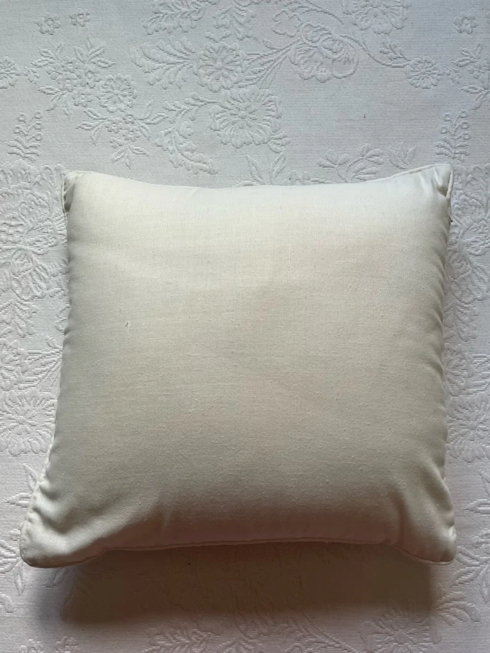 Vintage Embroidered Floral Butterfly Applique Decorative Pillow